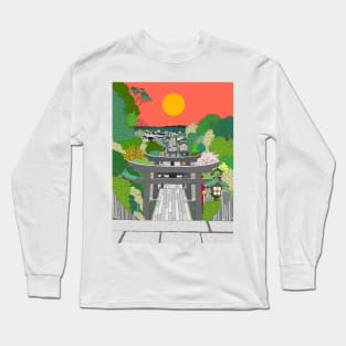 Passage to Light - Miyajidake Shrine Long Sleeve T-Shirt